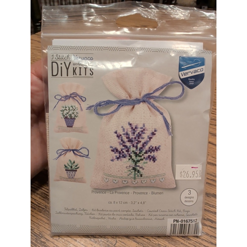 New DIY Vervaco Embroidery Kit Counted Cross Stitch Bags Satchets Three Designs